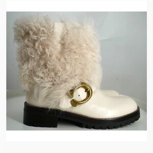 Coach Leighton Shearling Trim Boots NWOB